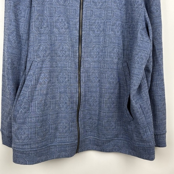 Tasso Elba Mens Graphic Knit Zip Up Jacket in Navy Blue Size XXL - Picture 4 of 8